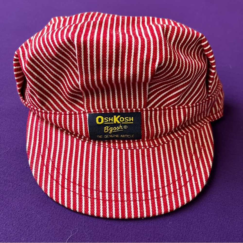 Vintage OshKosh B'gosh Red Striped Kids Cap
